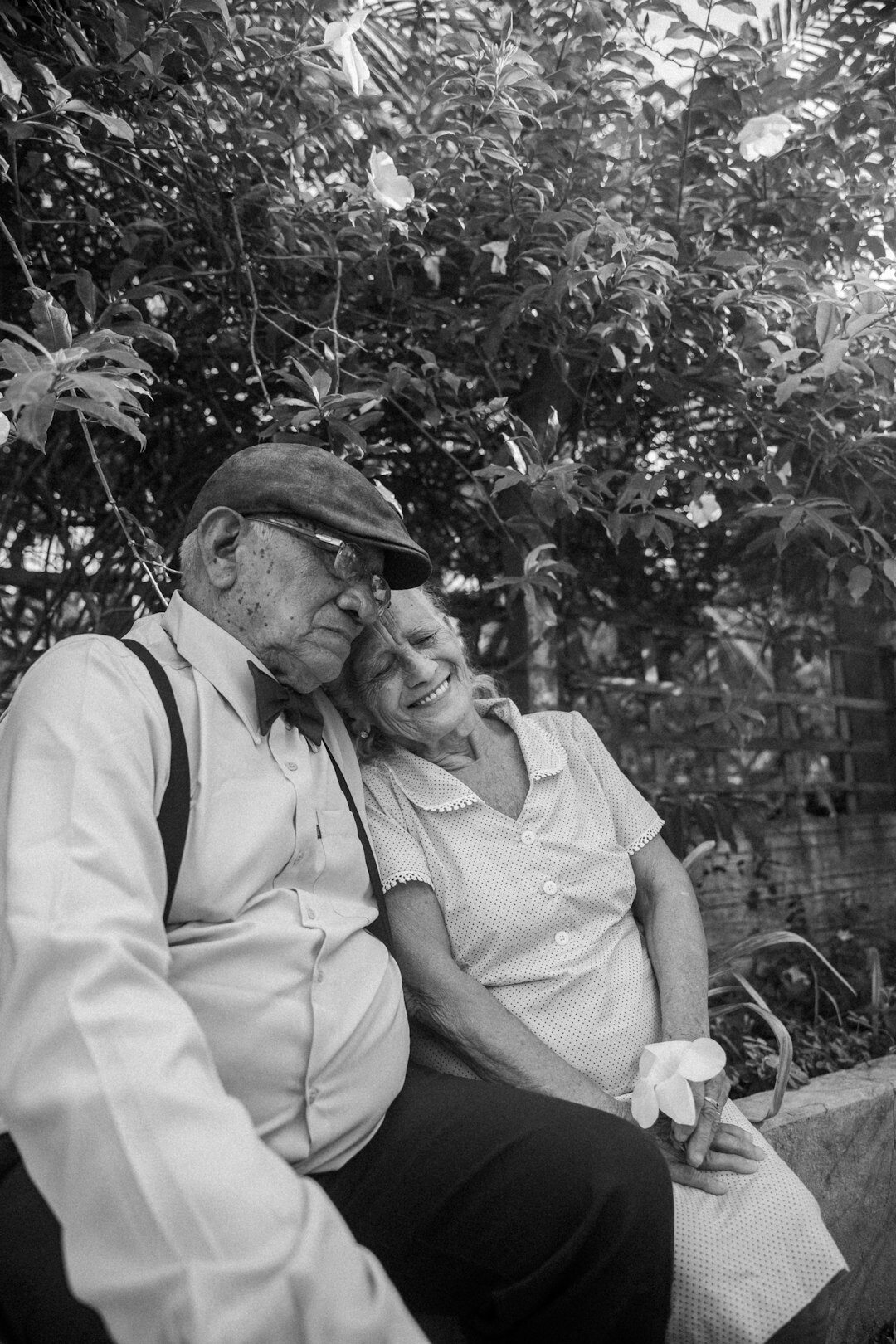 Czech senior couple working together in their vegetable garden
